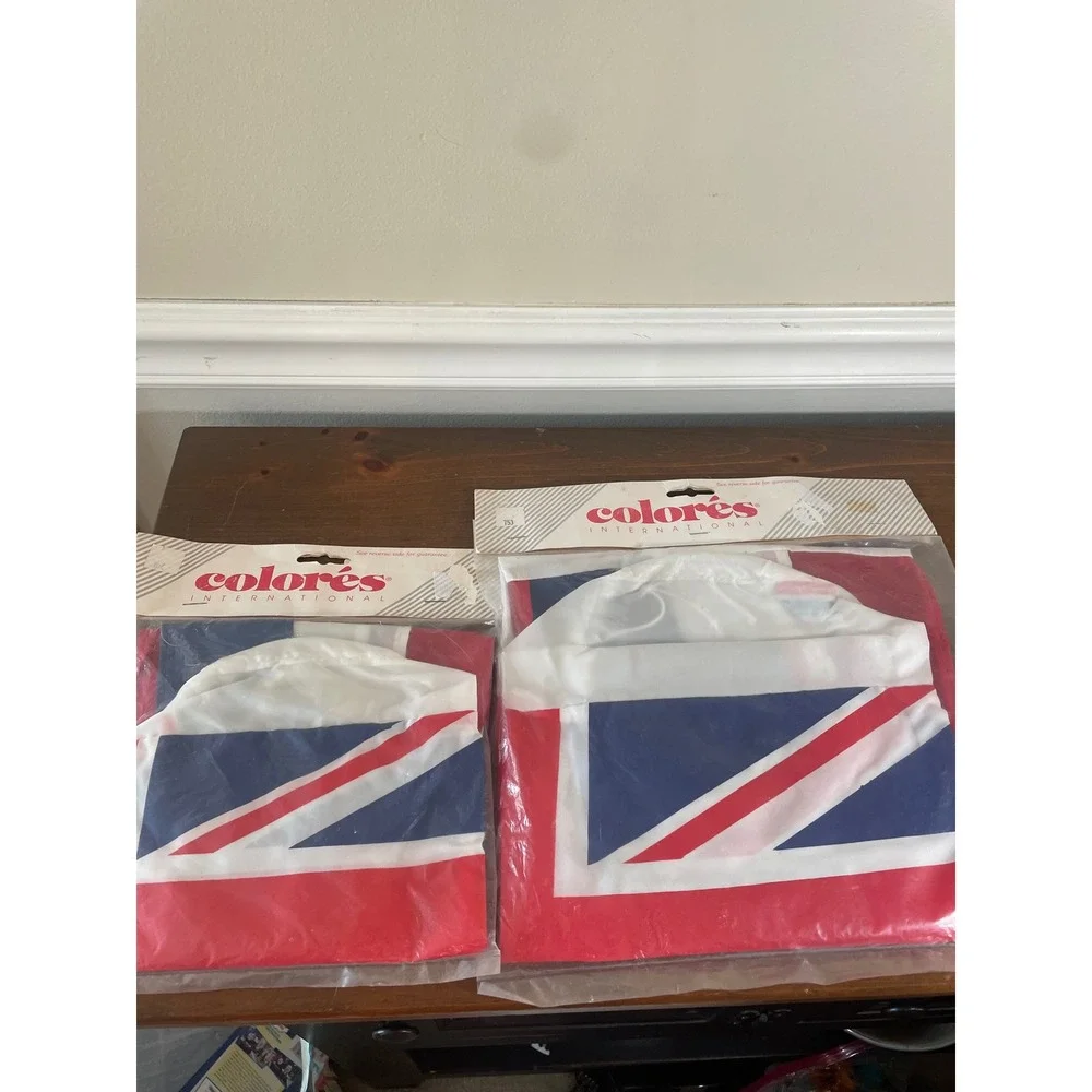 Vintage Colores International Union Jack Windsocks Set of 2 Made in USA New
